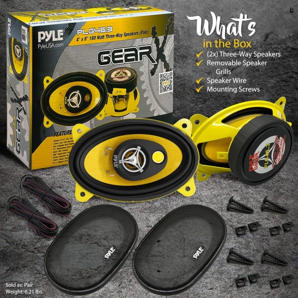 Pyle Car Three-Way Speaker System-Pro 4x6Inch 180W 4Ohm Mid Tweeter Component - Image 6